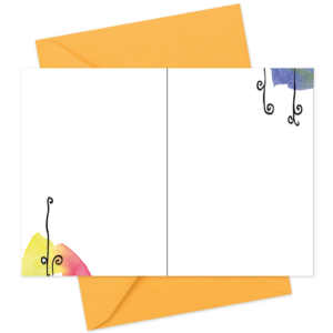 Dubbele kaart + envelop, algemeen-binnen